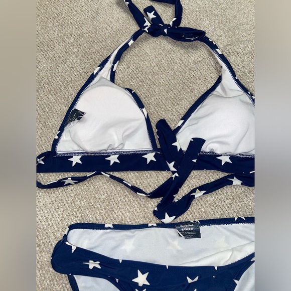 Faded Glory Navy and White Stars Patriotic Bikini Bathing Suit - Picture 2 of 3